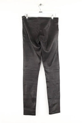 Pantalon slim Maje Noir en Cuir