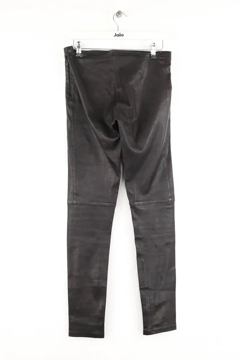 Pantalon slim Maje Noir en Cuir
