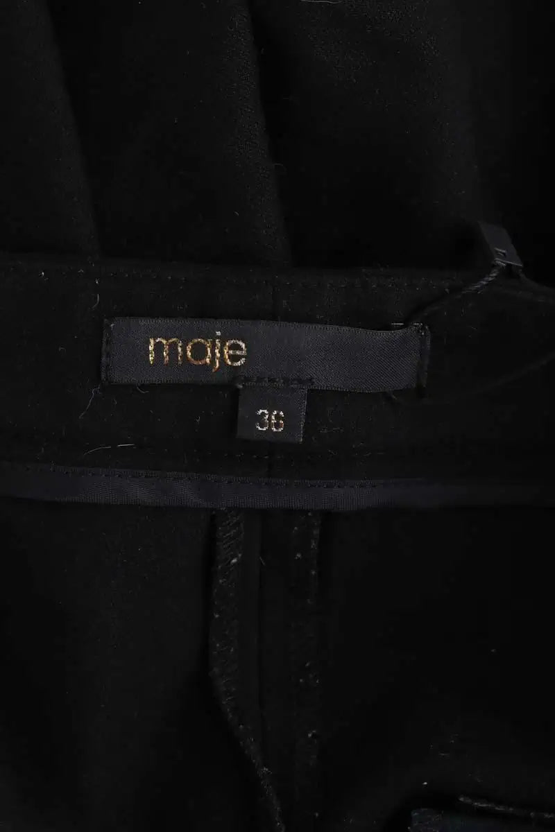 Pantalon slim Maje Noir en Synthétique