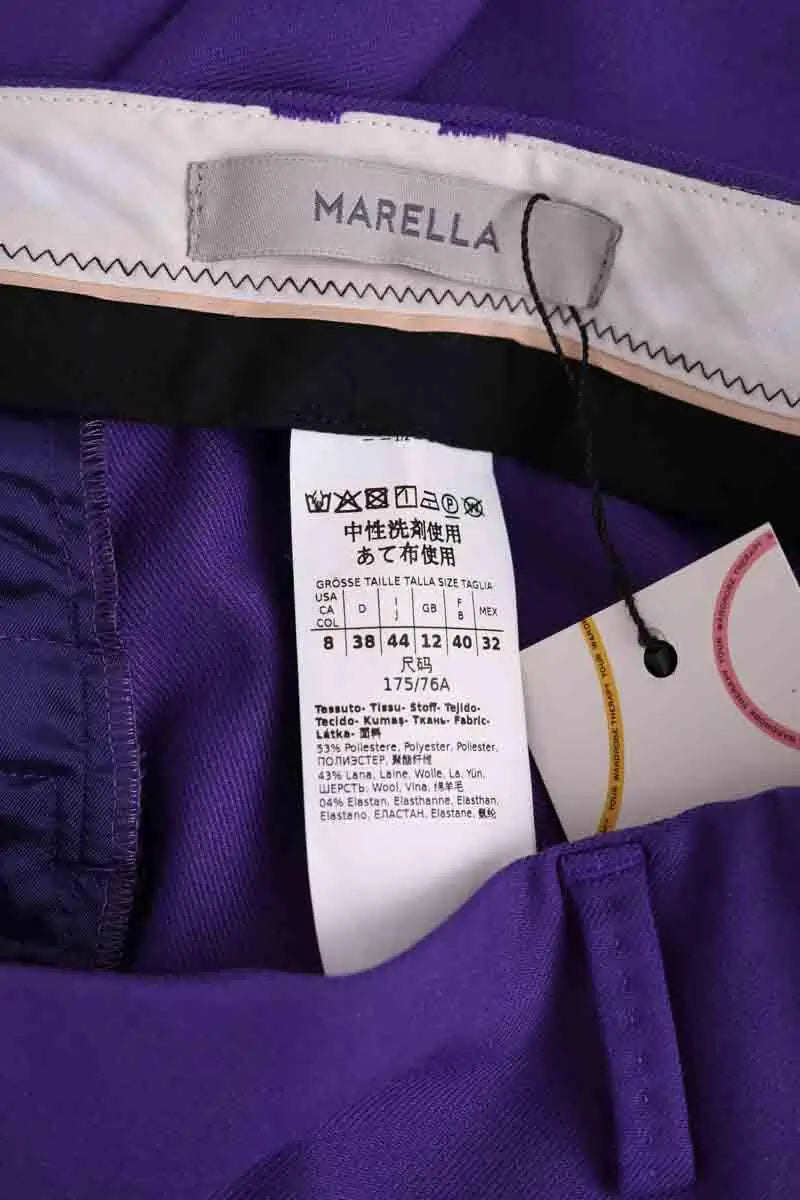 Pantalon slim Marella Violet en Synthétique