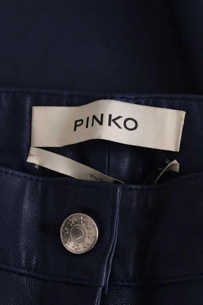 Pantalon slim Pinko Bleu en Cuir