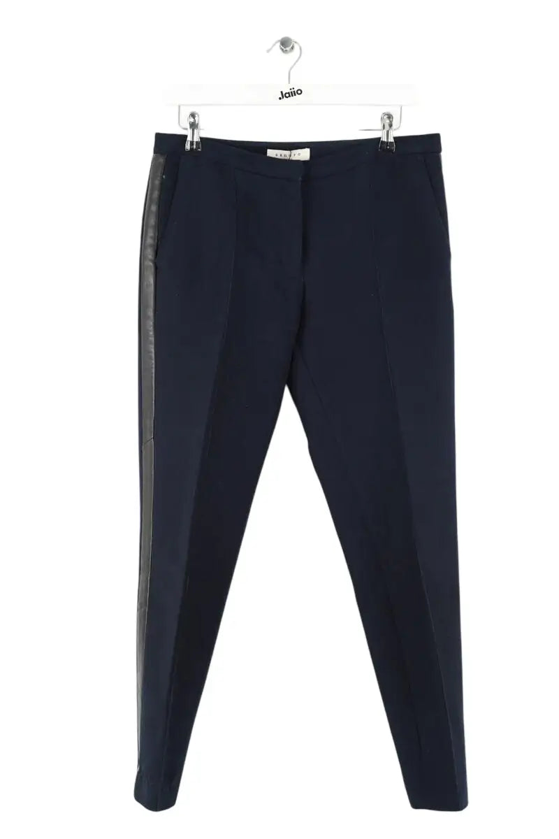 Pantalon slim Sandro Marine en Laine, taille M - Seconde Main