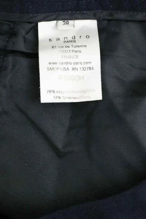 Pantalon slim Sandro Marine en Laine