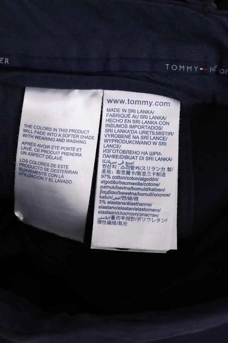 Pantalon slim Tommy Hilfiger Marine en Coton