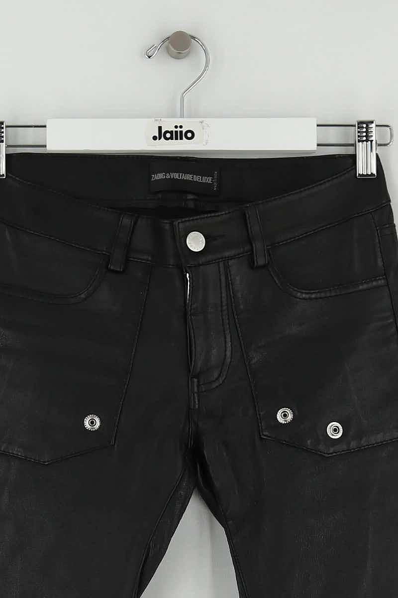 Pantalon slim Zadig & Voltaire Noir en Cuir