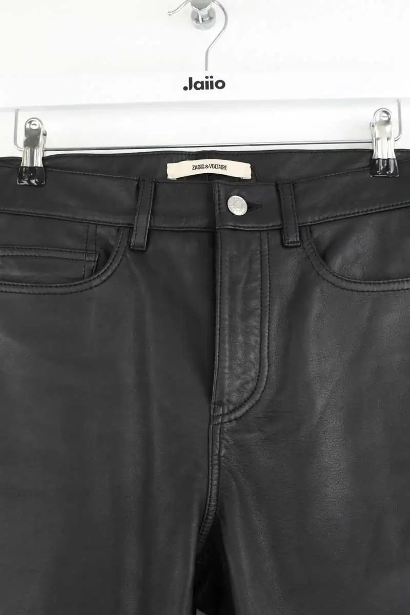 Pantalon Zadig & Voltaire John leather black pants Noir en Cuir