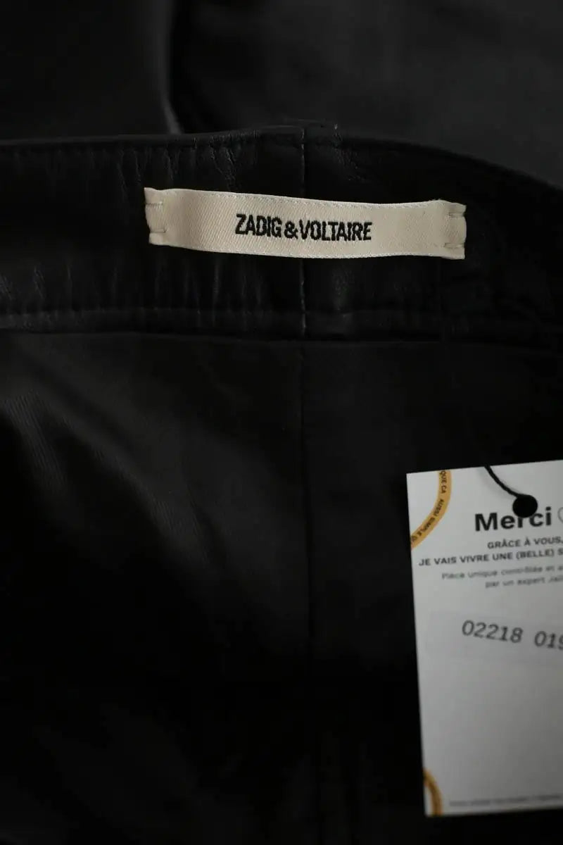 Pantalon Zadig & Voltaire John leather black pants Noir en Cuir