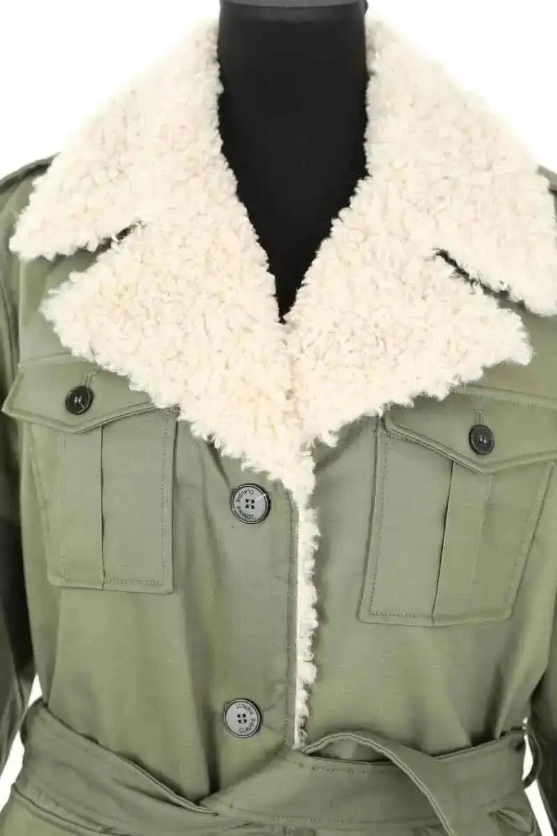 Parka Claudie Pierlot Kaki en Coton