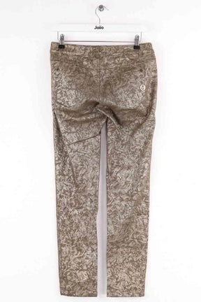 Pantalon droit Marella Kaki en Coton