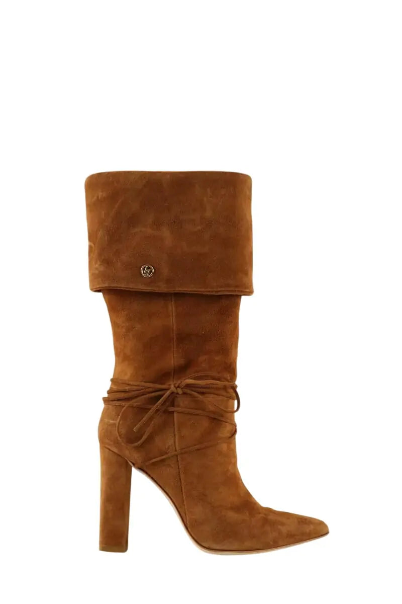 Bottes Liu Jo Camel en Daim, taille 38 - Seconde Main