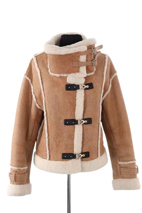 Peau lainée Acne Studios Beige en Cuir, taille S - Seconde Main