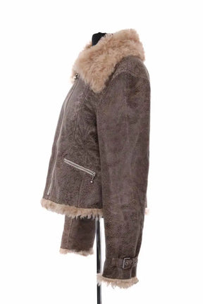 Peau lainée Acne Studios Marron en Cuir