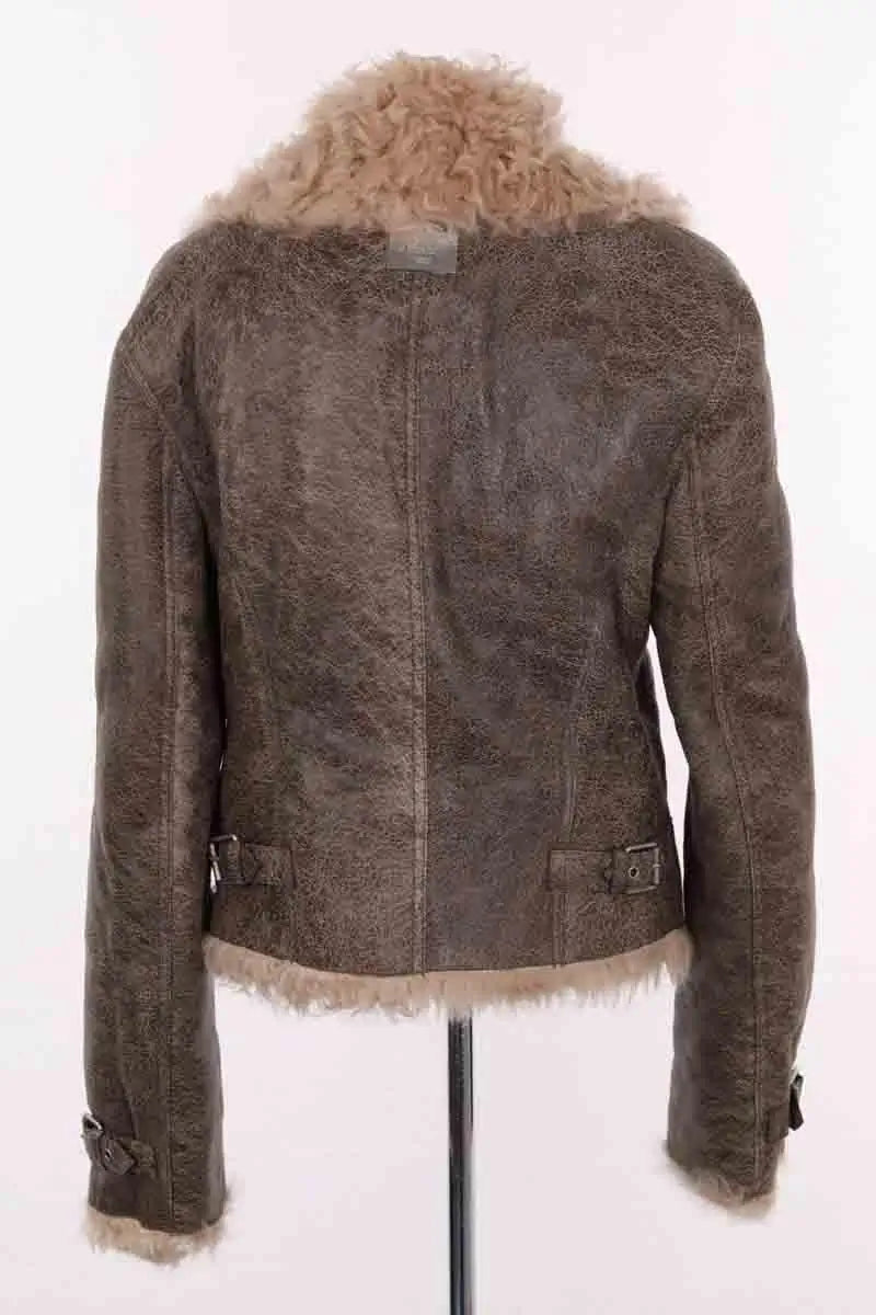 Peau lainée Acne Studios Marron en Cuir