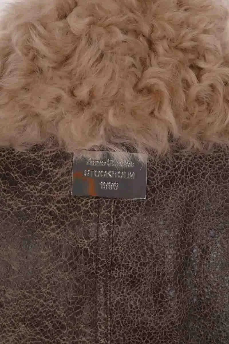 Peau lainée Acne Studios Marron en Cuir