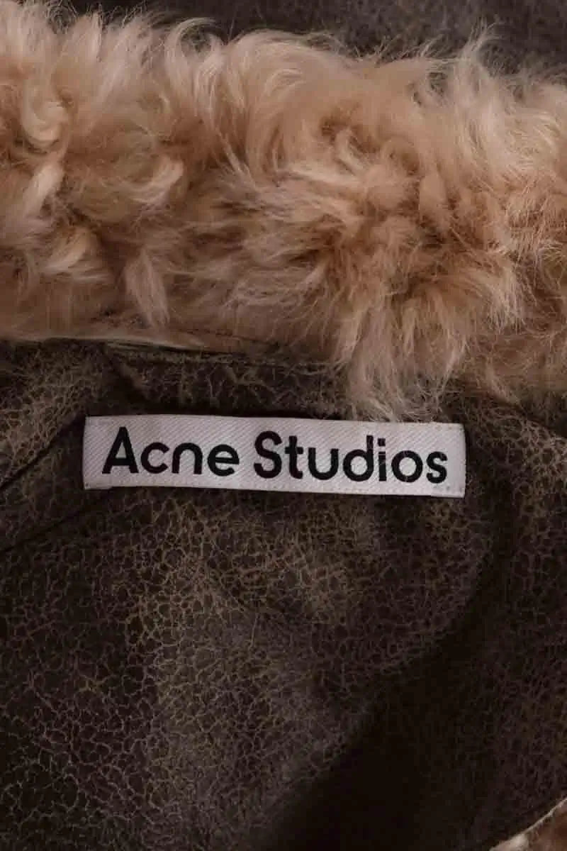 Peau lainée Acne Studios Marron en Cuir