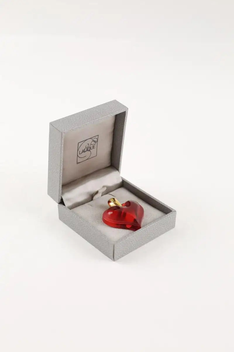 Pendentif Lalique Rouge en Verre