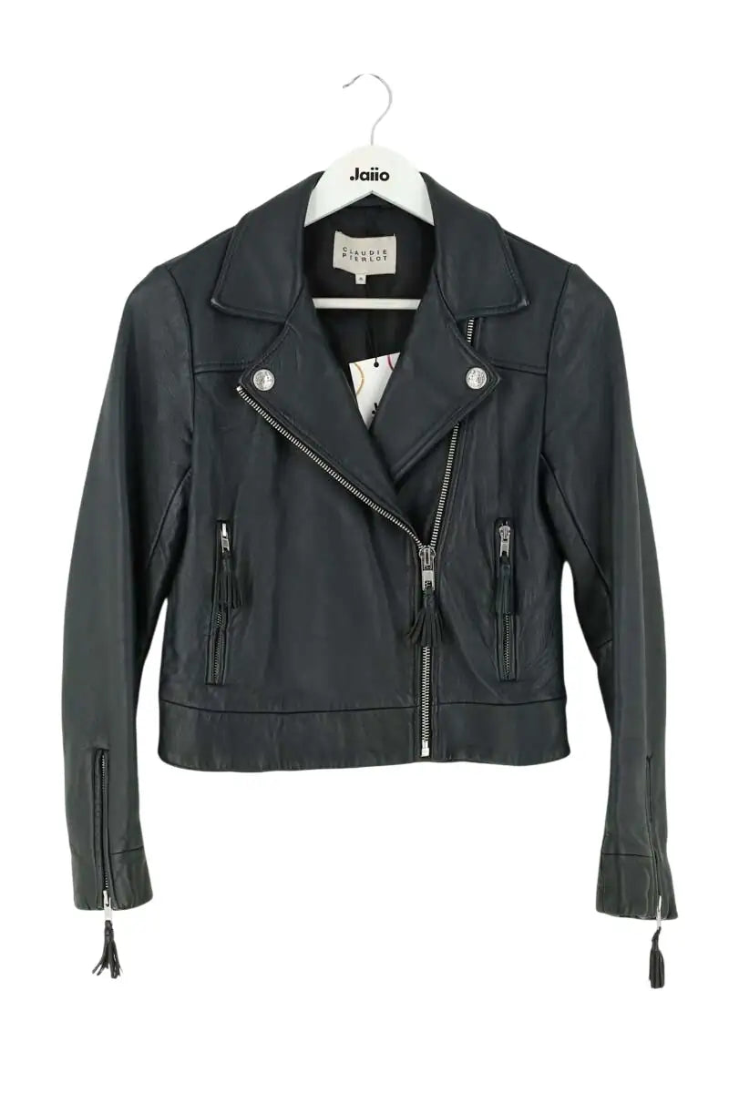 Perfecto cuir  Claudie Pierlot Noir en Cuir, taille S - Seconde Main