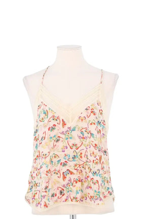Top sans manche Zadig & Voltaire Ecru en Soie, taille XS - Seconde Main