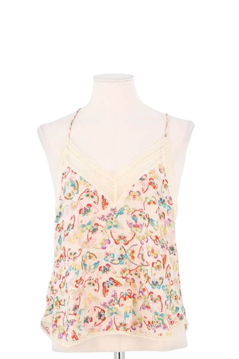 Top sans manche Zadig & Voltaire Ecru en Soie, taille XS - Seconde Main