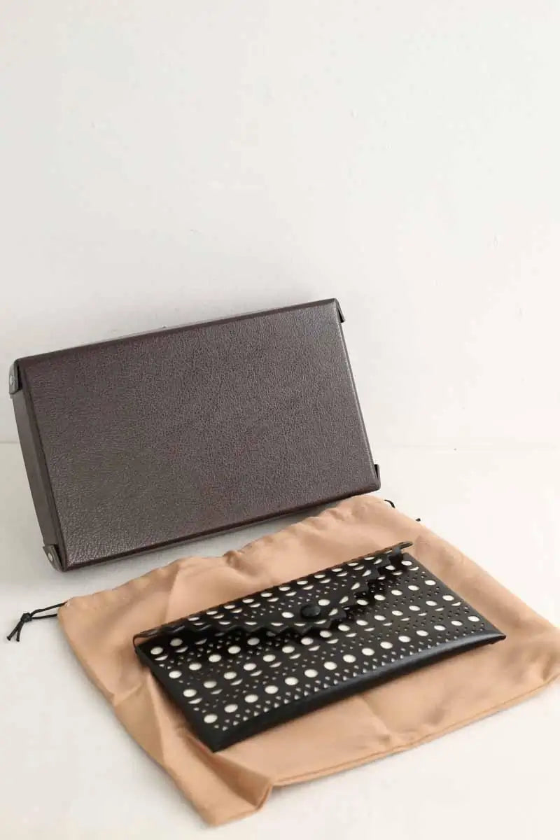 Pochette Alaïa Noir en Cuir
