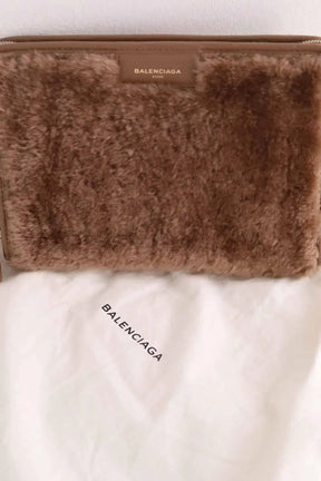 Pochette Balenciaga Camel en Cuir