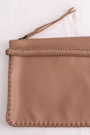 Pochette Callista Maxi pochette camel grained leather Camel en Cuir