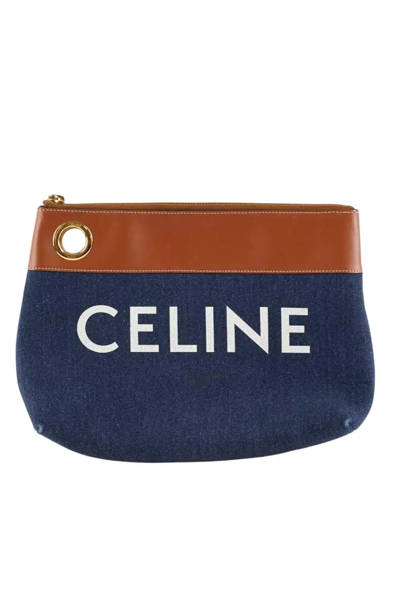 Pochette Celine Bleu en Coton - Seconde Main