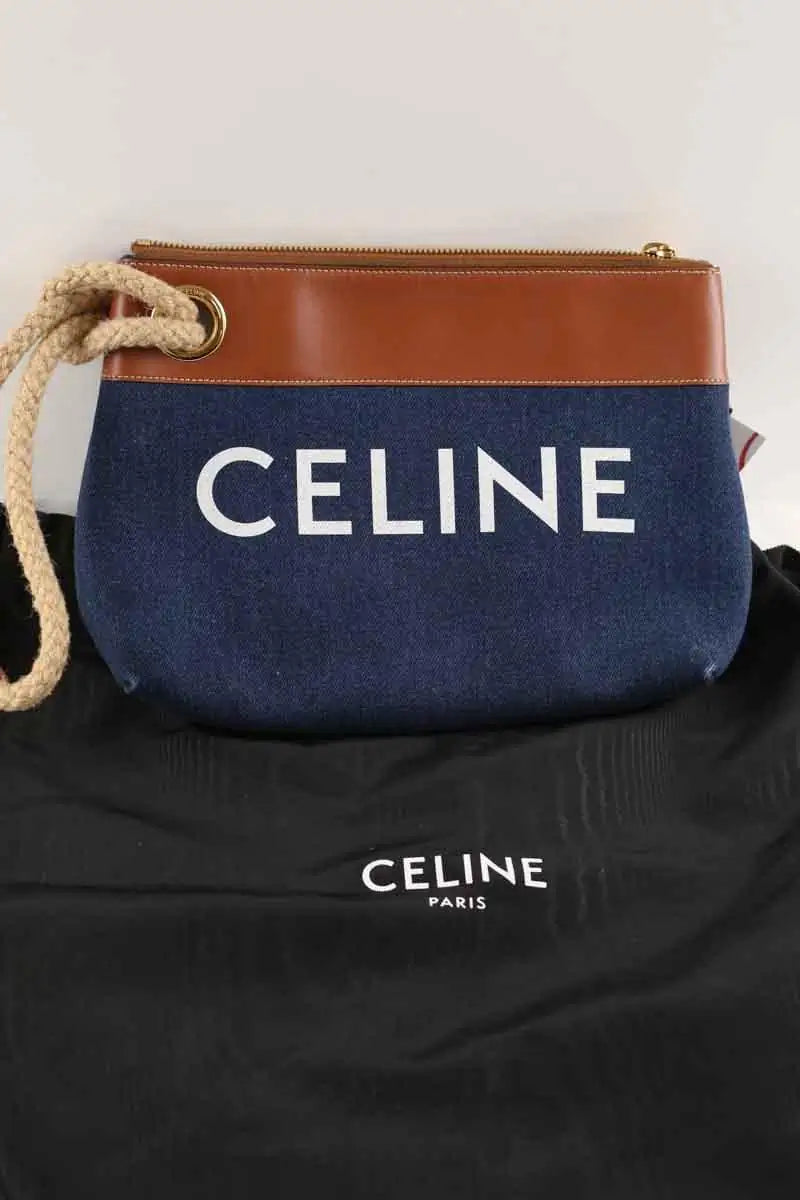 Pochette Celine Bleu en Coton