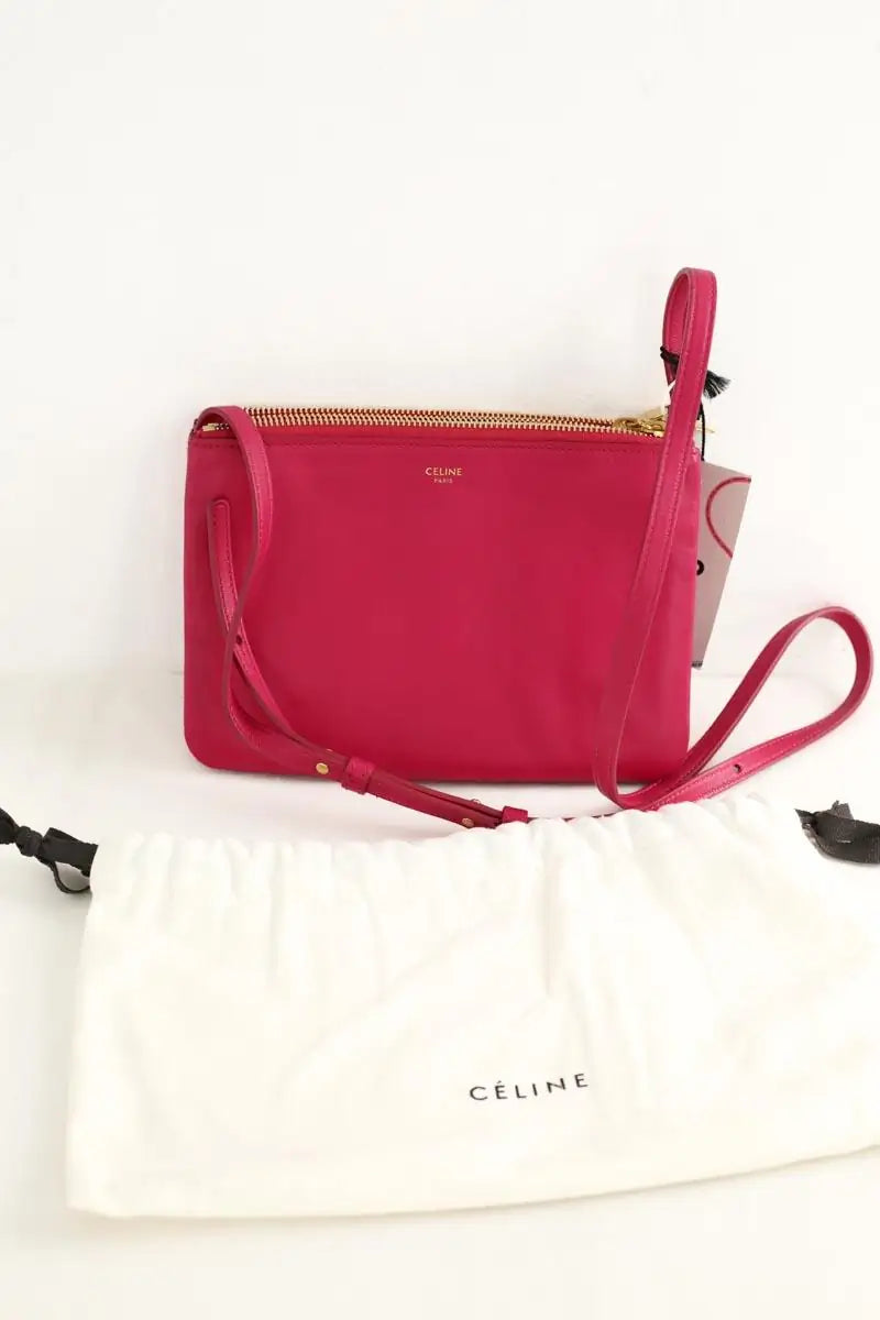 Pochette Celine Trio Rose en Cuir