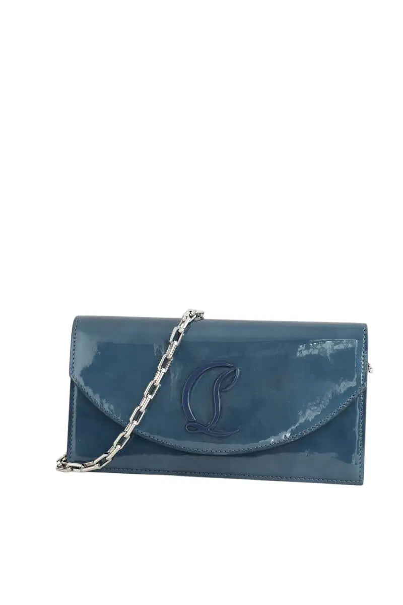 Pochette Christian Louboutin Loubi 54 Bleu en Cuir verni - Seconde Main
