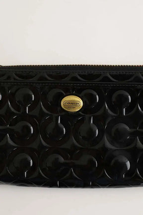 Pochette Coach Noir en Cuir verni