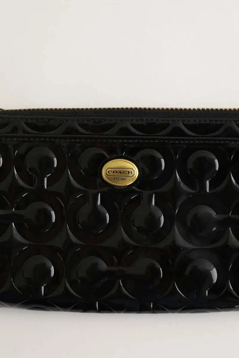 Pochette Coach Noir en Cuir verni