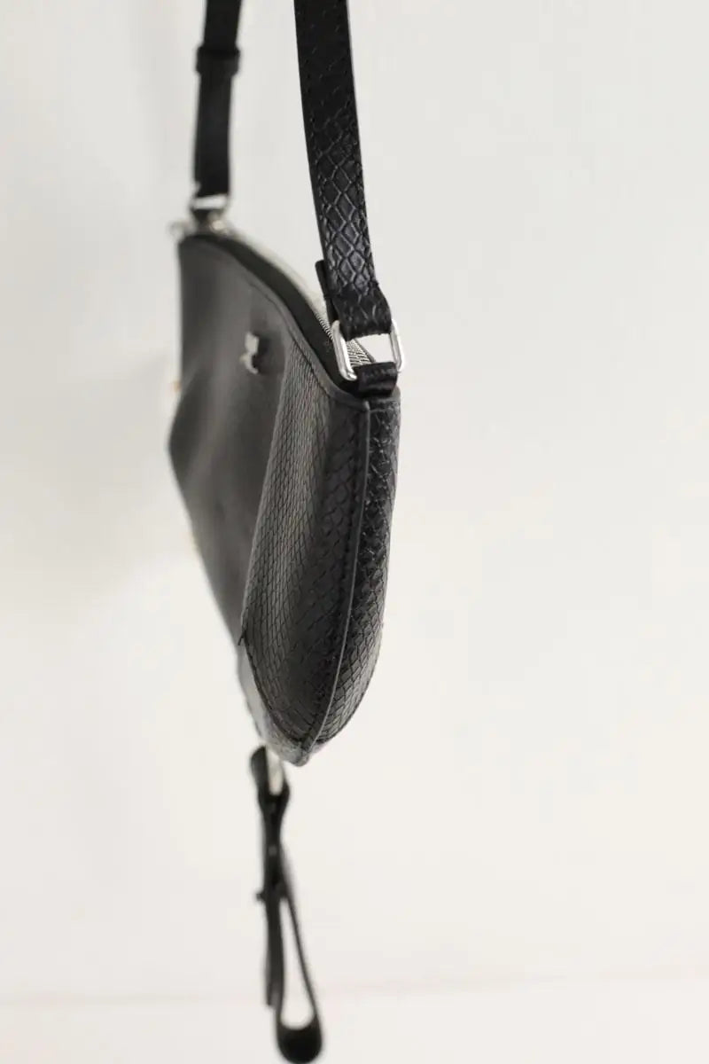 Pochette Courrèges Holly eclipse patchwork Noir en Cuir