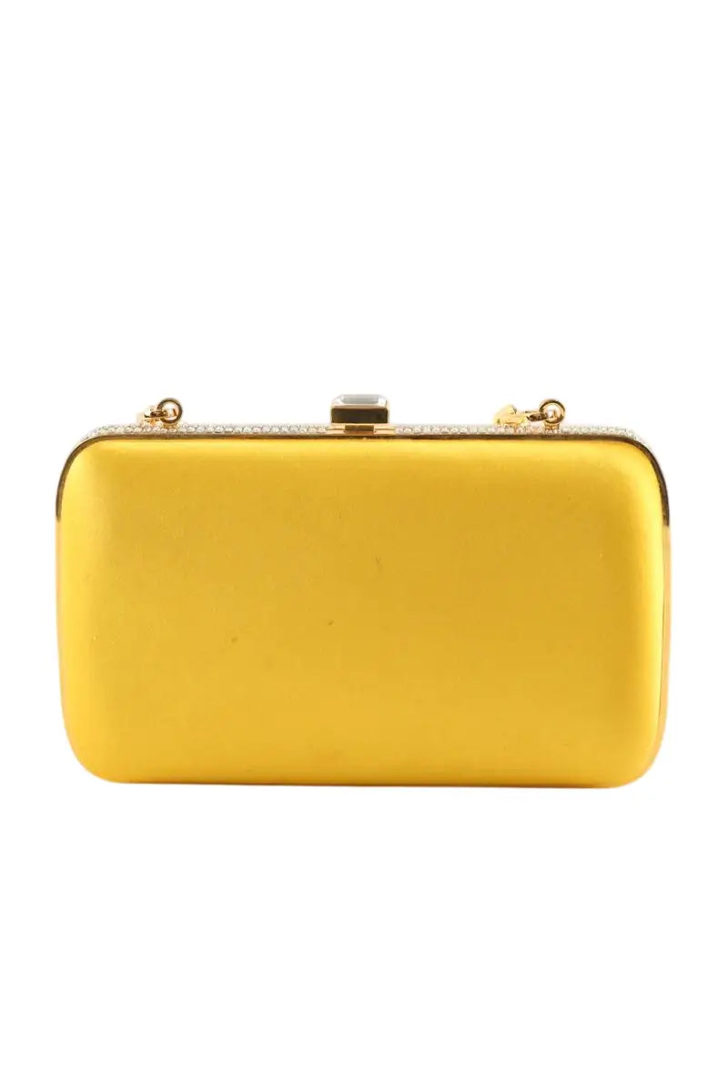 Pochette de soirée en satin et strass Prada Ametista Jaune en Synthétique - Seconde Main