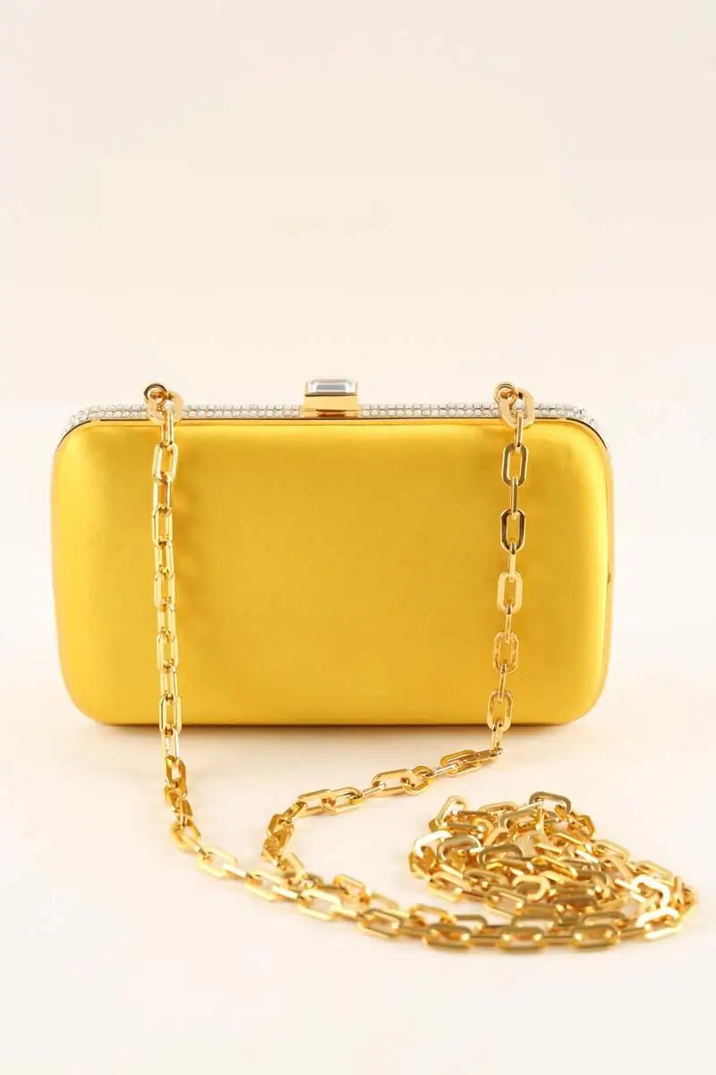 Pochette de soirée en satin et strass Prada Ametista Jaune en Synthétique