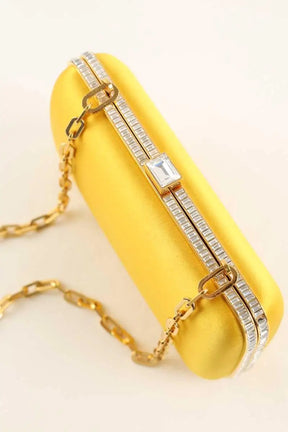 Pochette de soirée en satin et strass Prada Ametista Jaune en Synthétique