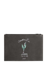 Pochette Dior Lily of the Valley Gris en Cuir - Seconde Main