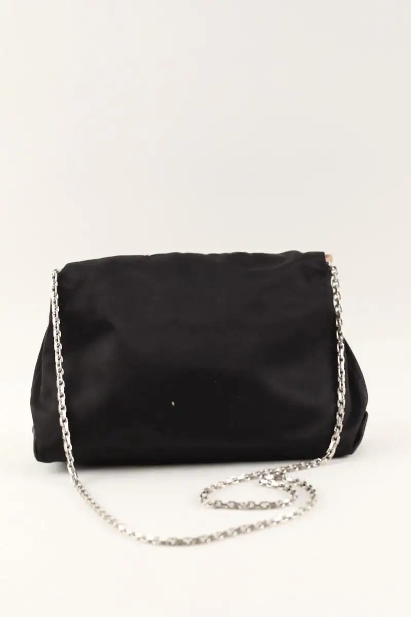 Pochette en satin Roger Vivier Micro pochette efflorescence Noir en Tissu