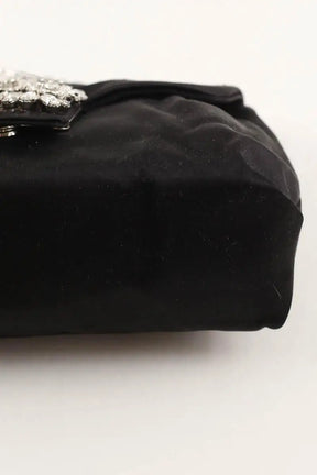 Pochette en satin Roger Vivier Micro pochette efflorescence Noir en Tissu
