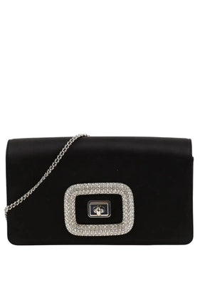 Pochette en satin Roger Vivier Pilgrim Noir en Tissu - Seconde Main