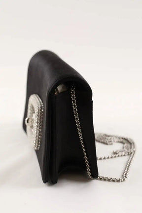 Pochette en satin Roger Vivier Pilgrim Noir en Tissu