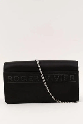 Pochette en satin Roger Vivier Pilgrim Noir en Tissu