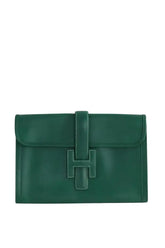 Pochette Hermès Jige Vert en Cuir - Seconde Main