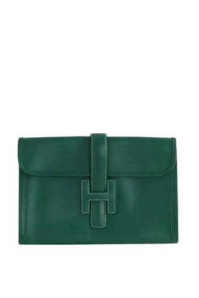 Pochette Hermès Jige Vert en Cuir - Seconde Main