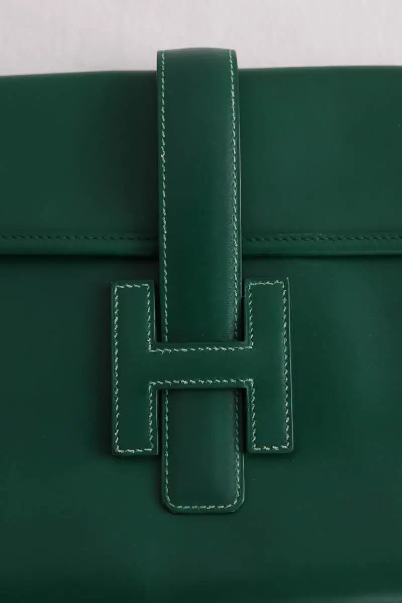 Pochette Hermès Vert en Cuir