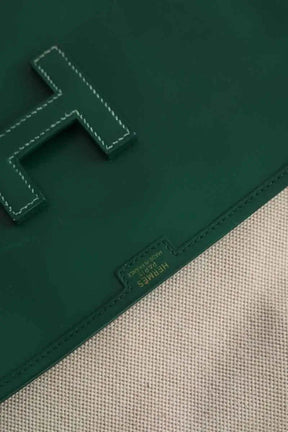 Pochette Hermès Vert en Cuir