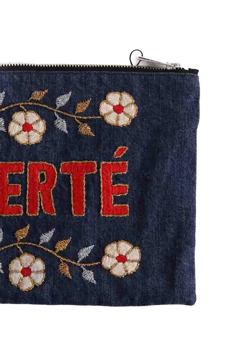 Pochette Rive Droite Paris Bleu en Coton