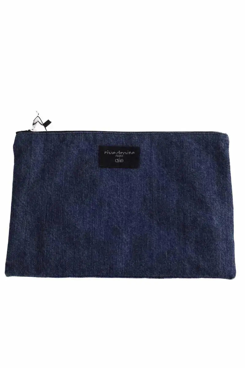 Pochette Rive Droite Paris Bleu en Coton