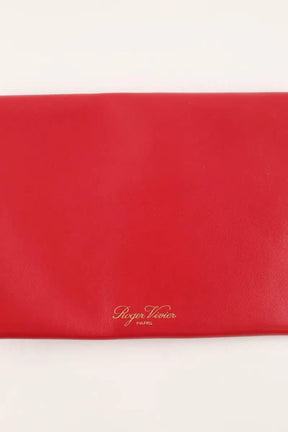 Pochette Roger Vivier Envelope clutch Rouge en Cuir