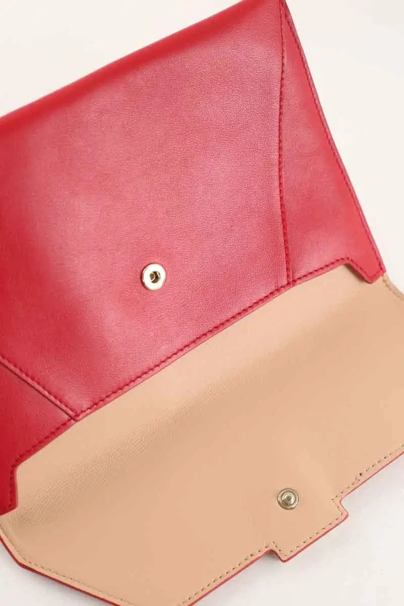 Pochette Roger Vivier Envelope clutch Rouge en Cuir
